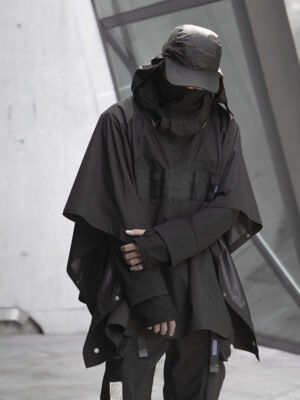 Functional Cloak Dark Ninja Shawl Outdoor Rain And Snow Windbreaker Jacket