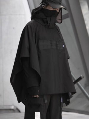 Functional Cloak Dark Ninja Shawl Outdoor Rain And Snow Windbreaker Jacket-Jackets-Dawfashion-new
