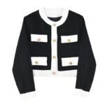 Ins Black and White Contrasting Suit Jacket