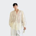 Original High-end Korean Version Openwork Loose Design Trend Shirts Jacket