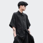 Darkwear Japanese Loose Dropped Shoulder Versatile Short-sleeved Shirts