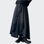 Dark Black Style Personalized Double Layered Skirt