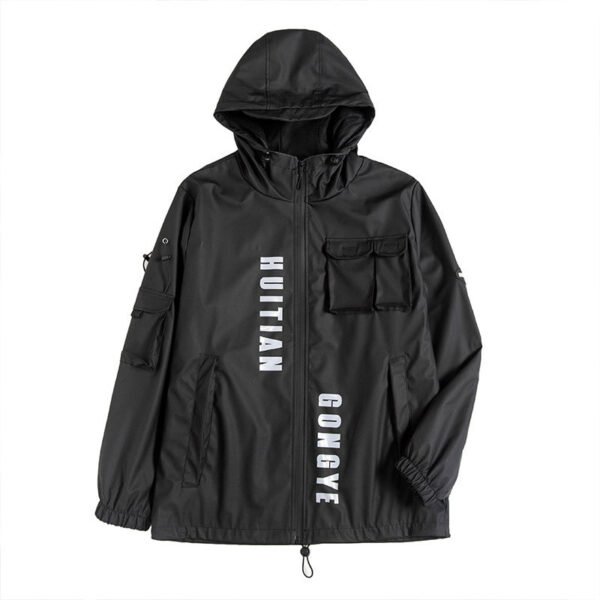 New Charge Coat Loose Functional Hooded Jacket Motorcycle Style Work Coat