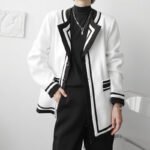 Contrast Color Cold Wind Woolen Blazer