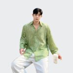 Original High-end Korean Version Openwork Loose Design Trend Shirts Jacket