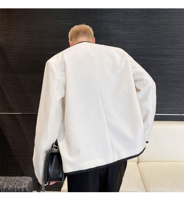 New Small Fragrance Cotton and Linen Woven Round Neck Jacket