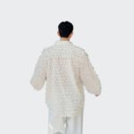 Long Sleeved Three-dimensional Feather Mesh Shirts