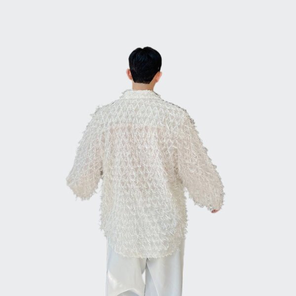 Long Sleeved Three-dimensional Feather Mesh Shirts