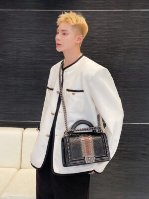 New Small Fragrance Cotton and Linen Woven Round Neck Jacket-Jackets