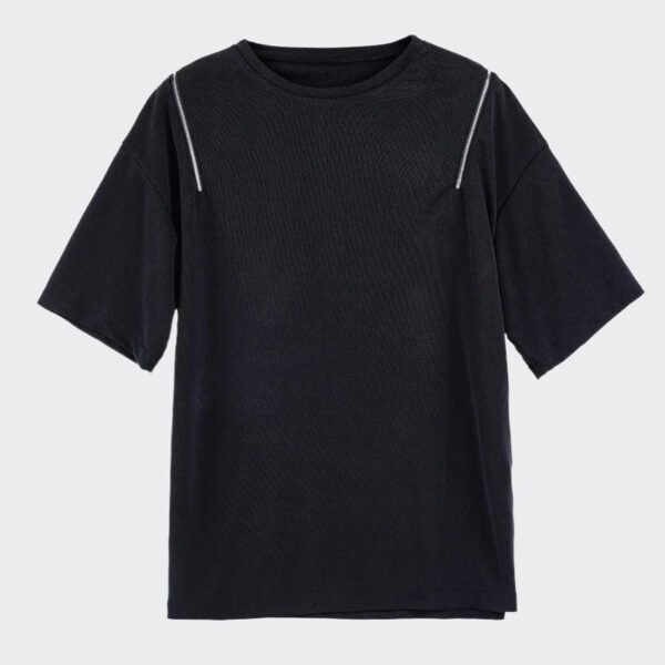 Spring Or Summer Dark Style Japanese Zipper Short Sleeves Shirts