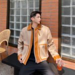 High -end Leather Splicing Design Jacket