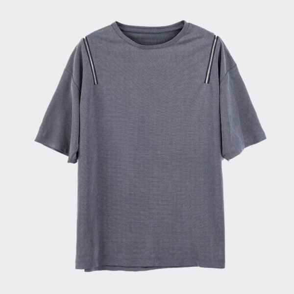 Spring Or Summer Dark Style Japanese Zipper Short Sleeves Shirts