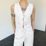 Niche Design Abstinence Style Slim  Sleeveless Vest