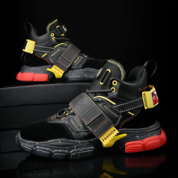 Casual Velcro Dad Shoes Thick Sole Board Shoes High Top Basketball Shoes