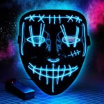 Black V Terror EL Cool Light Mask LED Mask Halloween Glow Mask