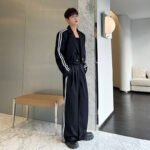 Original Korean Version Of The Niche Pressed Strip Cropped Wide-leg Pants Suits