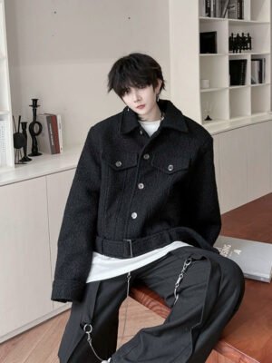 Autumn and Winter Handsome Jacket High End Short Streetfashion Darkstyle Coat
