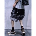 National Tide Darkwear Camouflage Loose Two-sided Wearing Functional Style Five-point Pants