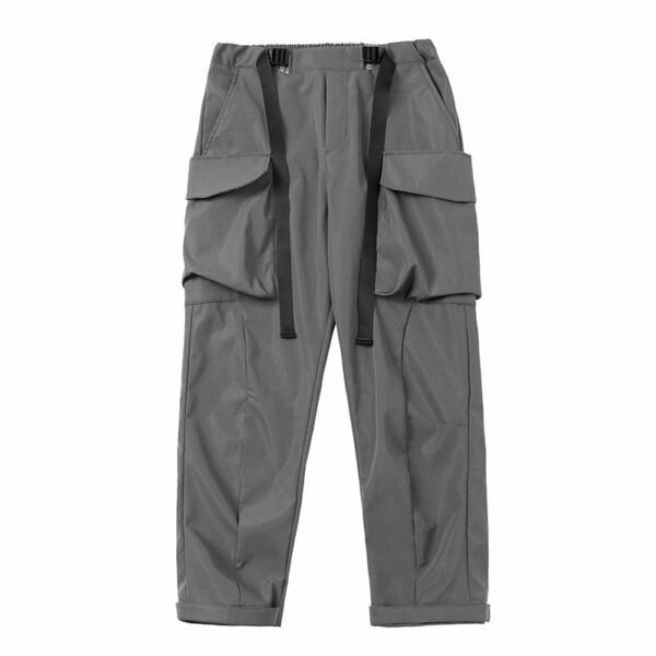 Spring New Functional Style Double Woven Belt Waist Buckle Loose Work Wear Leggings Casual Pants