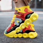 Colored Mesh Thick Sole High Top Board Shoes