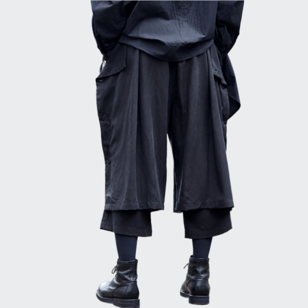 Dark Wind Summer New Loose Japanese Cropped Casual Wide-leg Pants