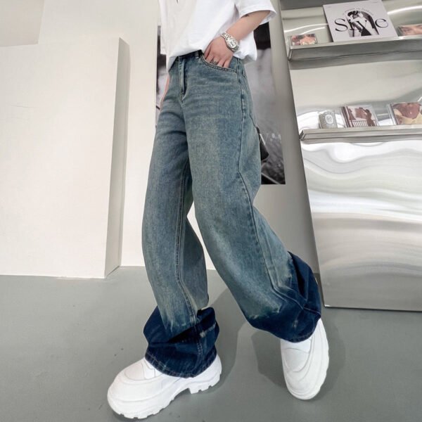 Spring Or Summer Cuff Changing Design Casual Denim Trousers Pants