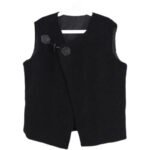 Original Design Pop Casual Pure Black Sheep Wool Cropped Vest Coat Jackets
