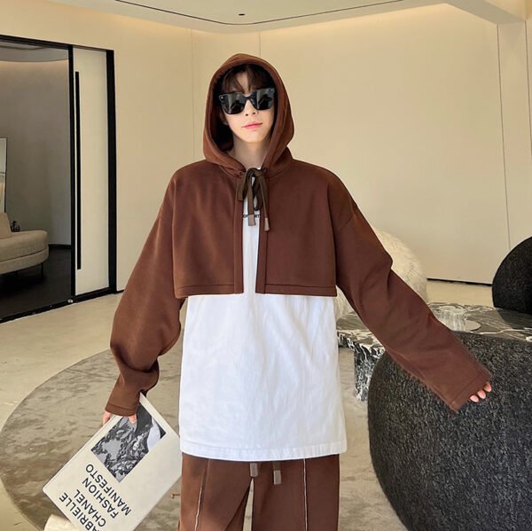 Early Spring Original Korean Version Heavy Pile Thick Knitted Sweatshirt Sweatpants Suits