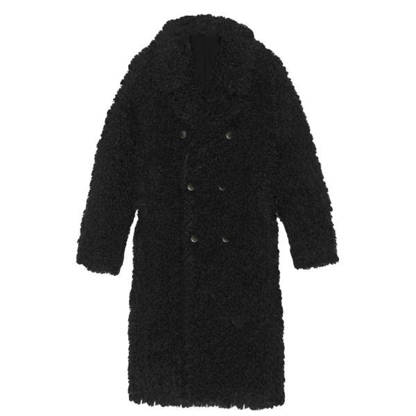 DarkStyle Fashionable Black Plush Warm Long Cotton Suit Collar Winter Coat
