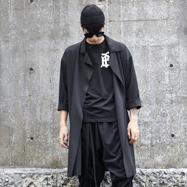 New Japanese Style Long Simple Trend with A Trench Coat  Jackets