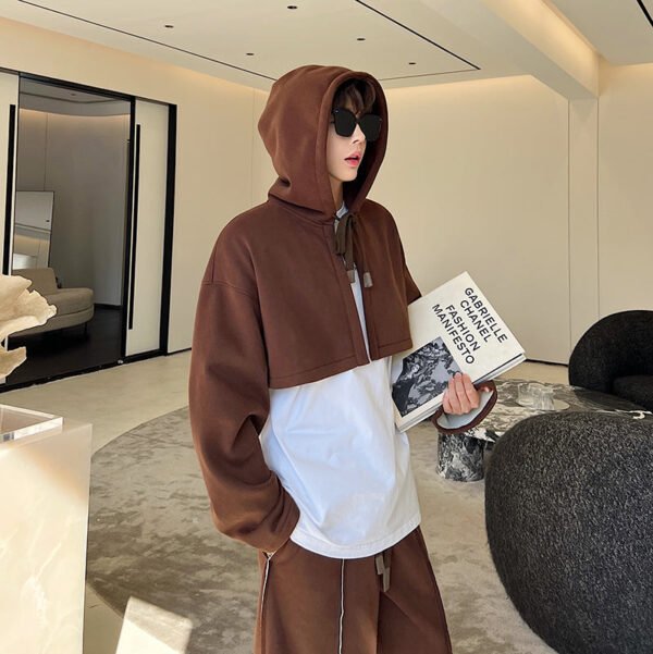 Early Spring Original Korean Version Heavy Pile Thick Knitted Sweatshirt Sweatpants Suits