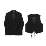 Stylish Two-piece Design Sense Korean Version Casual Vest Blazer Jackets