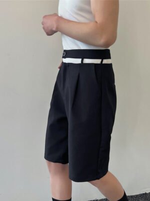 Personalized Design With Hollowed Out Waist For Casual Trend And Versatile Capris-Shorts