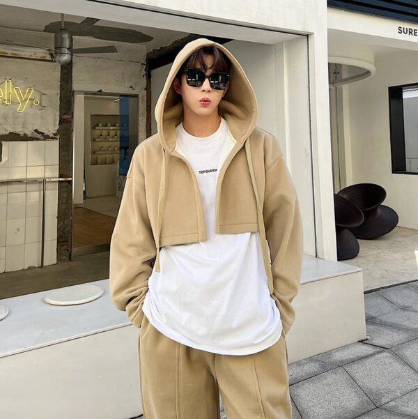 Early Spring Original Korean Version Heavy Pile Thick Knitted Sweatshirt Sweatpants Suits