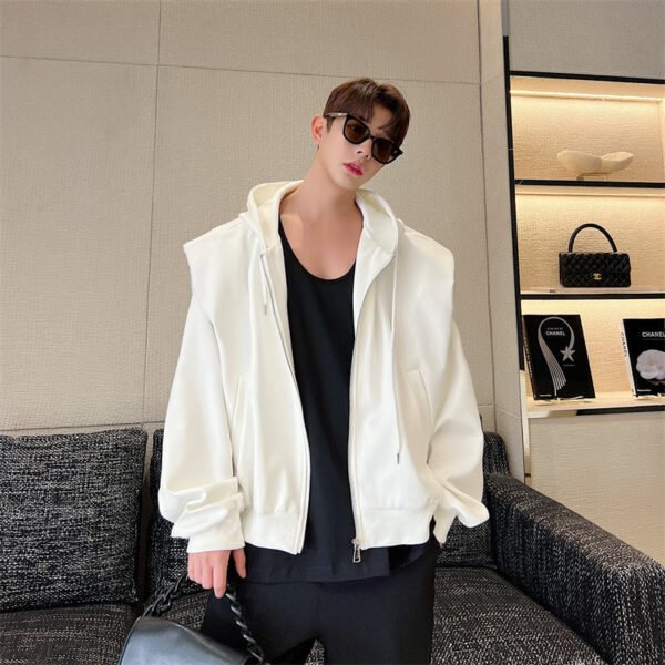 Casual Versatile Korean Version Oversized Shoulder Padded Vintage Sweatshirt Jackets