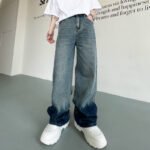 Spring Or Summer Cuff Changing Design Casual Denim Trousers Pants