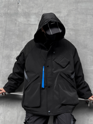 Autumn and Winter Loose Cotton Coat Trend Streetfashion Hoody Casual Functional Jacket Techwear Coat