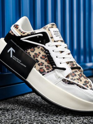 Low Cut Leopard Print Round Toe Trendy Casual Shoes