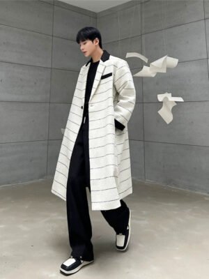Winter Retro MidVlength Woolen Coat Trendy Winter Coat and Handsome Windbreaker-Windbreaker-Dawfashion-new
