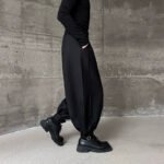 Dark Style Improved Version of Bloomers, Trendy Wide Legged Pants Yamamoto Style Samurai Pants