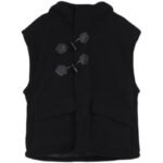 Original Design With Zippered Loose And Casual Lamb Wool Hooded Waistcoat  Jackets