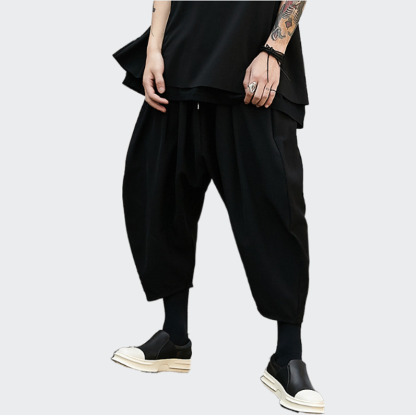 Dark Style Machete Design Sense Loose Harlan Pants Cropped Slacks Pants