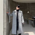New Winter Coat Fashionable and Personalized Windbreaker Multi Zipper Niche Design Long Woolen Coat