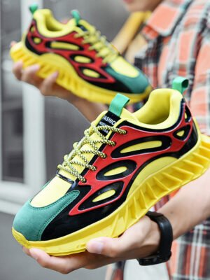 Color Blocking Thick Sole Versatile Summer Mesh Sports Casual Shoes