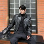 New Trendy Leather Jacket Fashionable Three dimensional Cutting Design Leather Jacket