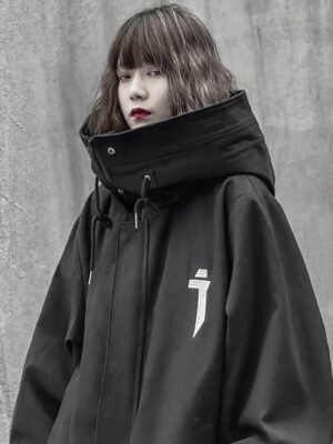 Funeral High Neck Loose Vintage Zipper Cardigan Thickened  Jacket