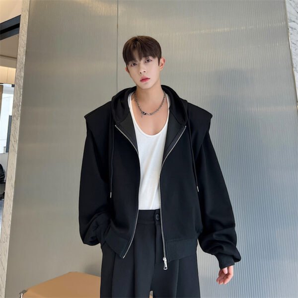 Casual Versatile Korean Version Oversized Shoulder Padded Vintage Sweatshirt Jackets