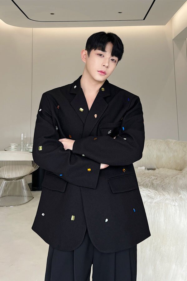 Korean Version Of Meteor Illusion Hand-ordered Diamond Micro-silhouette Drop Shoulder Early Spring Small Fragrant Blazer Suits