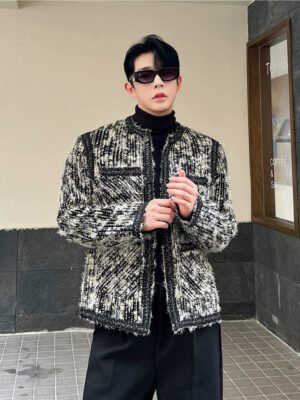 New Autumn and Winter Trendy Suits Fashionable Designs Woolen Coats, Small French Chic Collarless Jackets