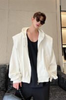 Casual Versatile Korean Version Oversized Shoulder Padded Vintage Sweatshirt Jackets